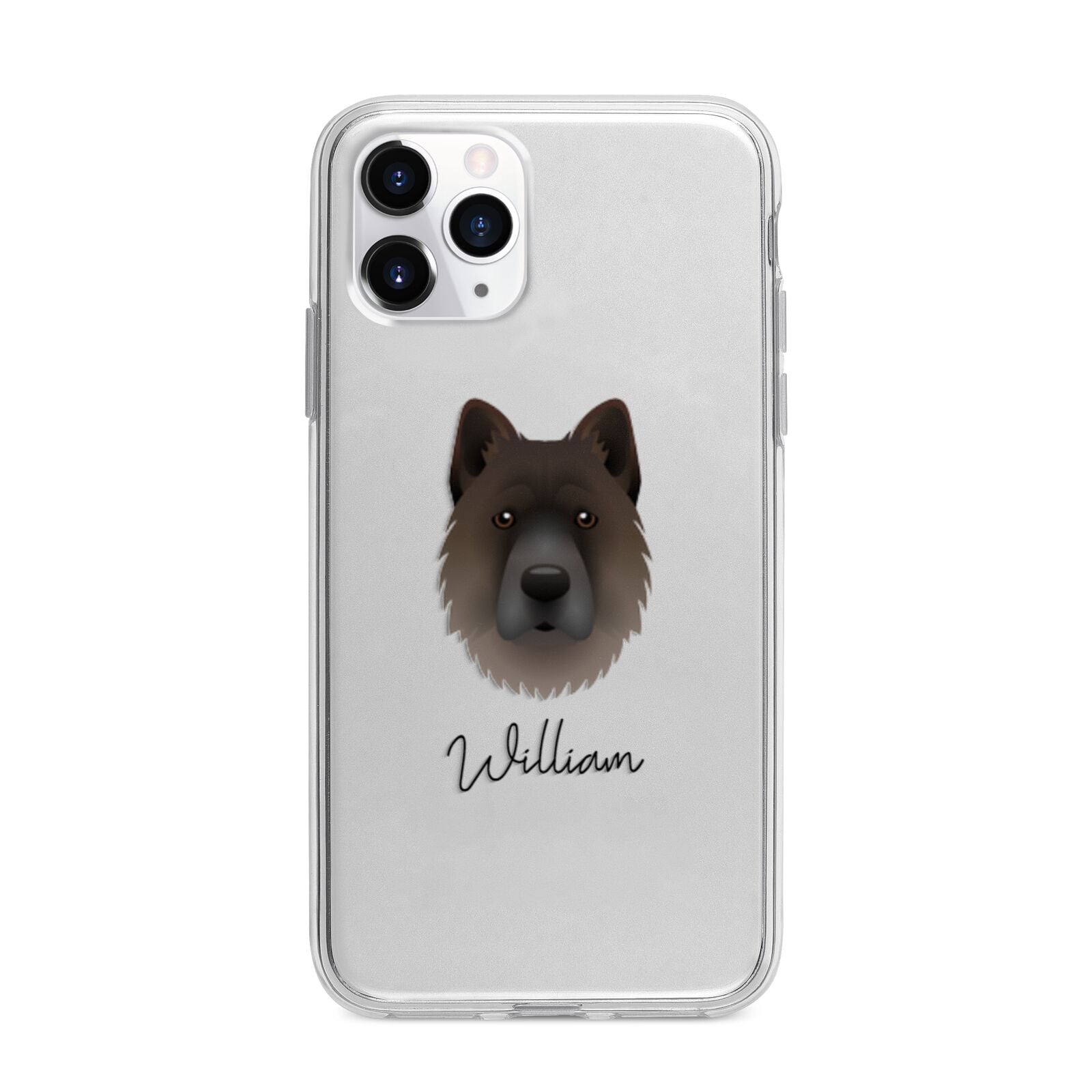 Chow Shepherd Personalised Apple iPhone 11 Pro Max in Silver with Bumper Case