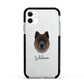 Chow Shepherd Personalised Apple iPhone 11 in White with Black Impact Case