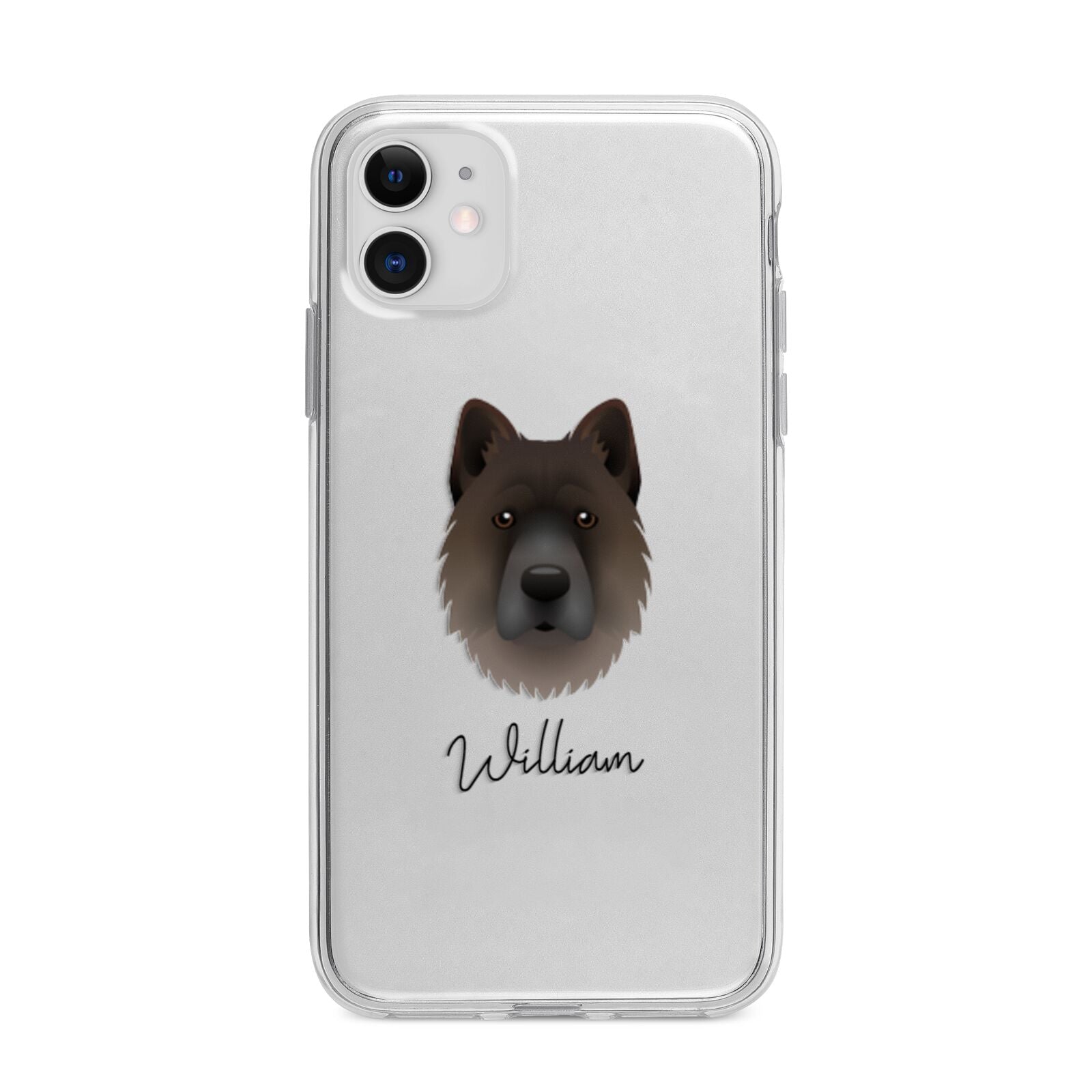 Chow Shepherd Personalised Apple iPhone 11 in White with Bumper Case