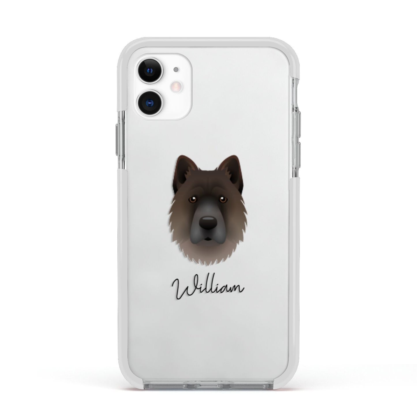 Chow Shepherd Personalised Apple iPhone 11 in White with White Impact Case