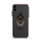Chow Shepherd Personalised Apple iPhone Xs Impact Case Pink Edge on Black Phone