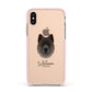 Chow Shepherd Personalised Apple iPhone Xs Impact Case Pink Edge on Gold Phone