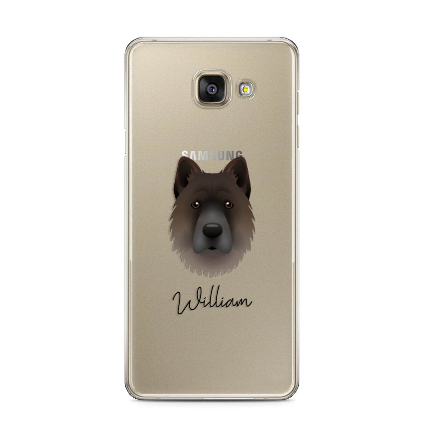 Chow Shepherd Personalised Samsung Galaxy A3 2016 Case on gold phone