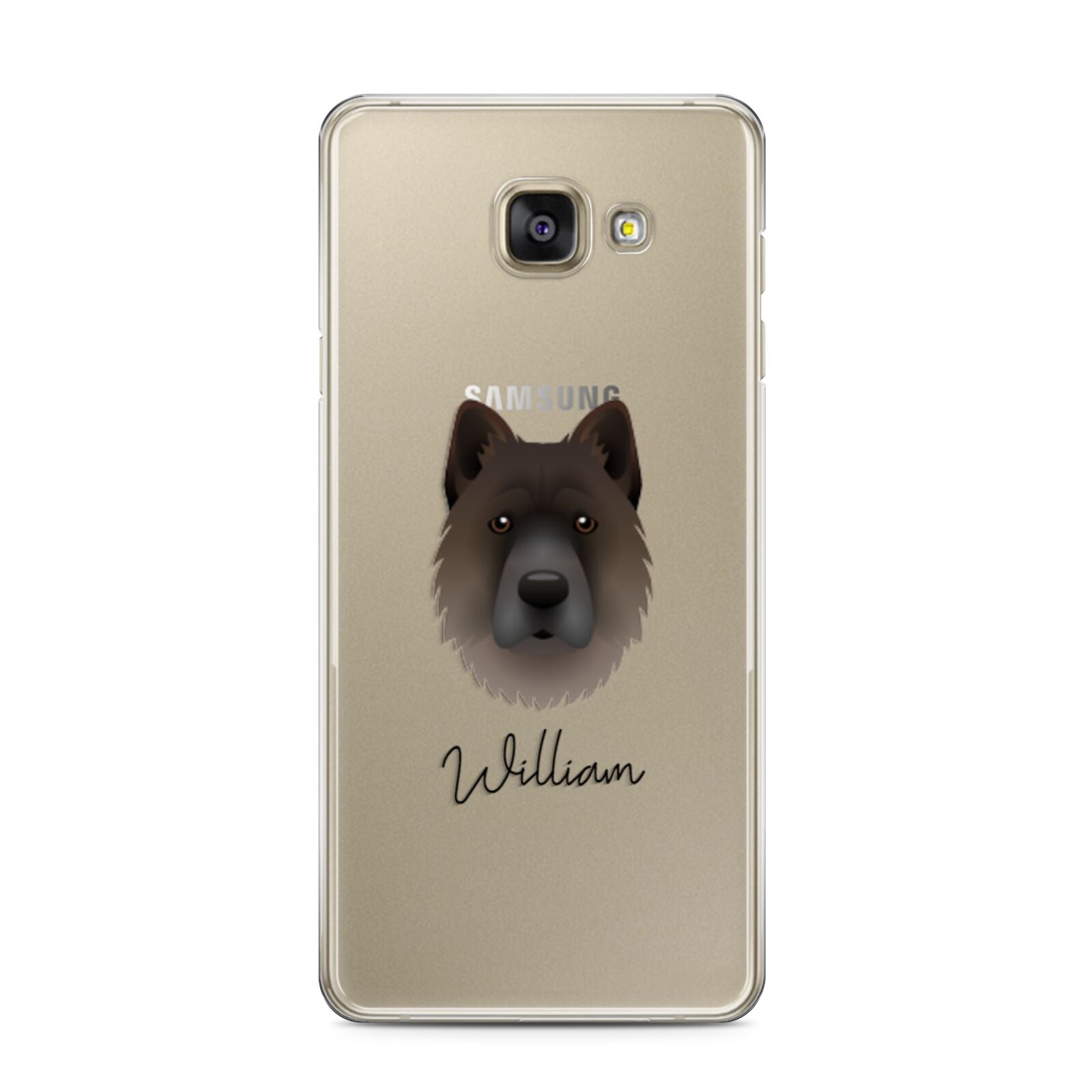 Chow Shepherd Personalised Samsung Galaxy A3 2016 Case on gold phone