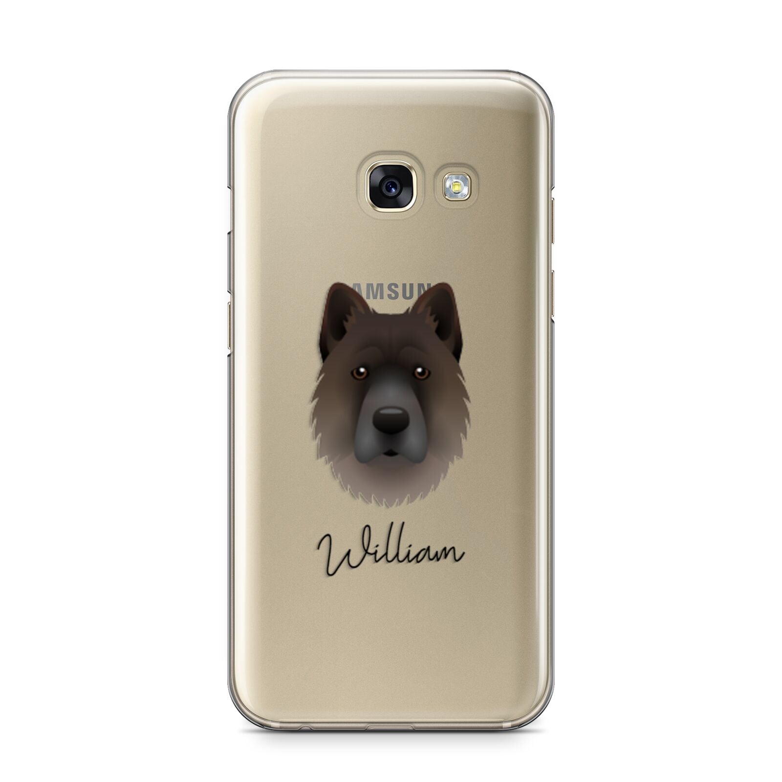 Chow Shepherd Personalised Samsung Galaxy A3 2017 Case on gold phone