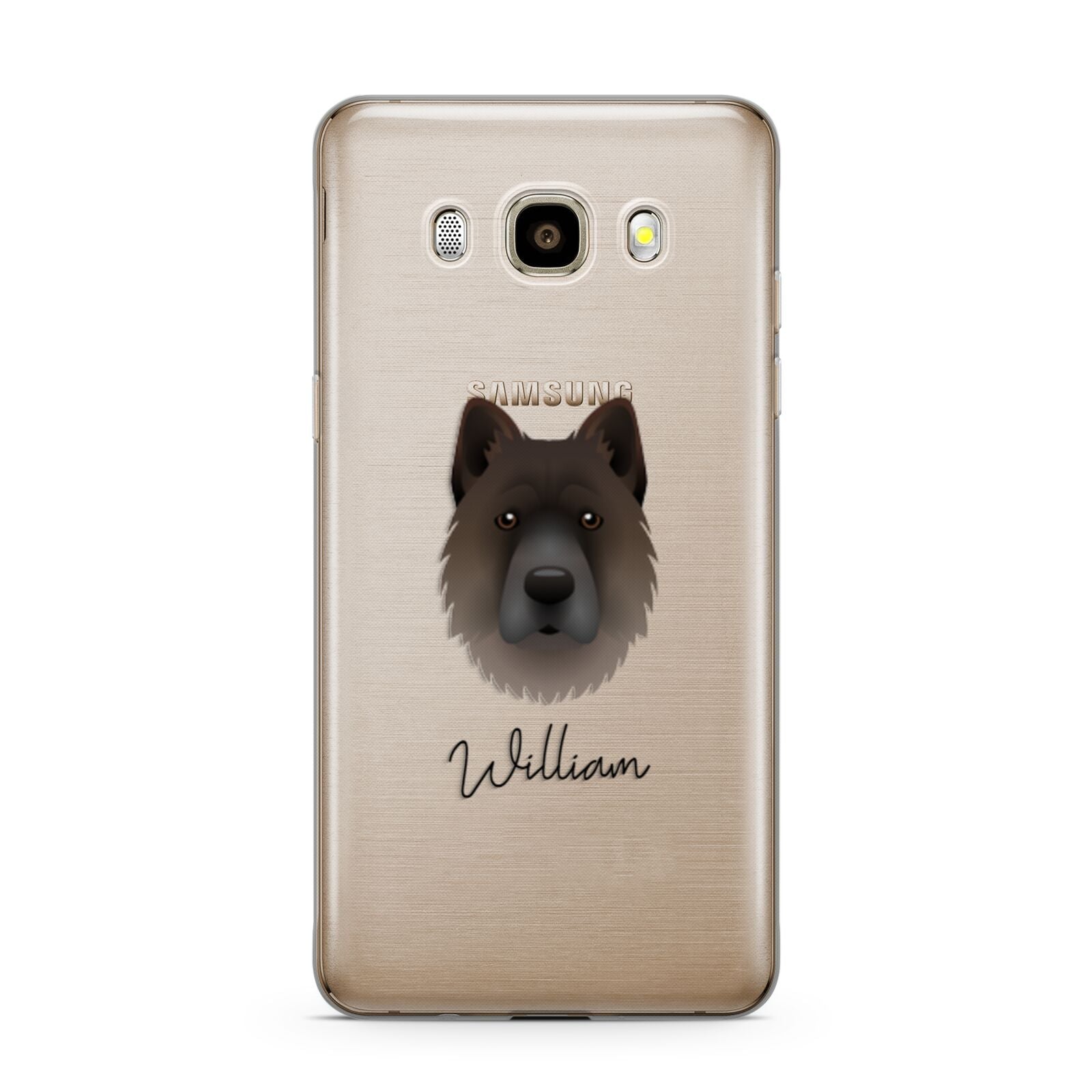 Chow Shepherd Personalised Samsung Galaxy J7 2016 Case on gold phone