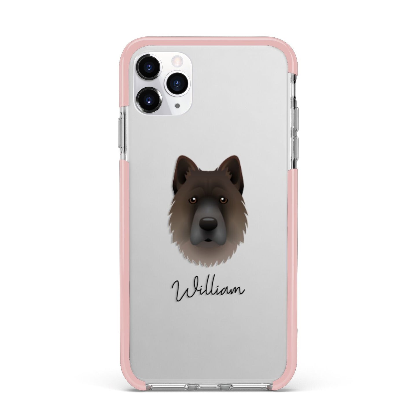 Chow Shepherd Personalised iPhone 11 Pro Max Impact Pink Edge Case