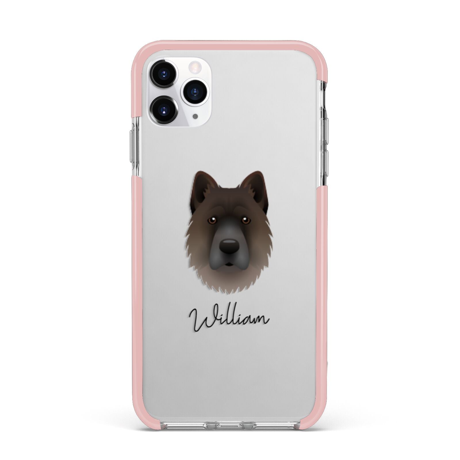 Chow Shepherd Personalised iPhone 11 Pro Max Impact Pink Edge Case