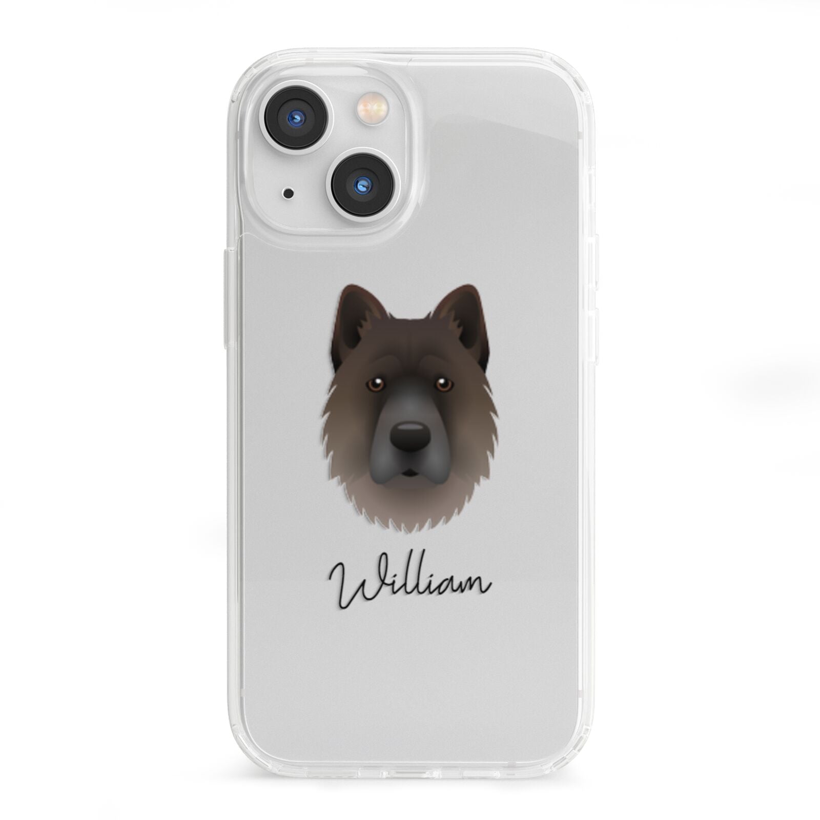 Chow Shepherd Personalised iPhone 13 Mini Clear Bumper Case