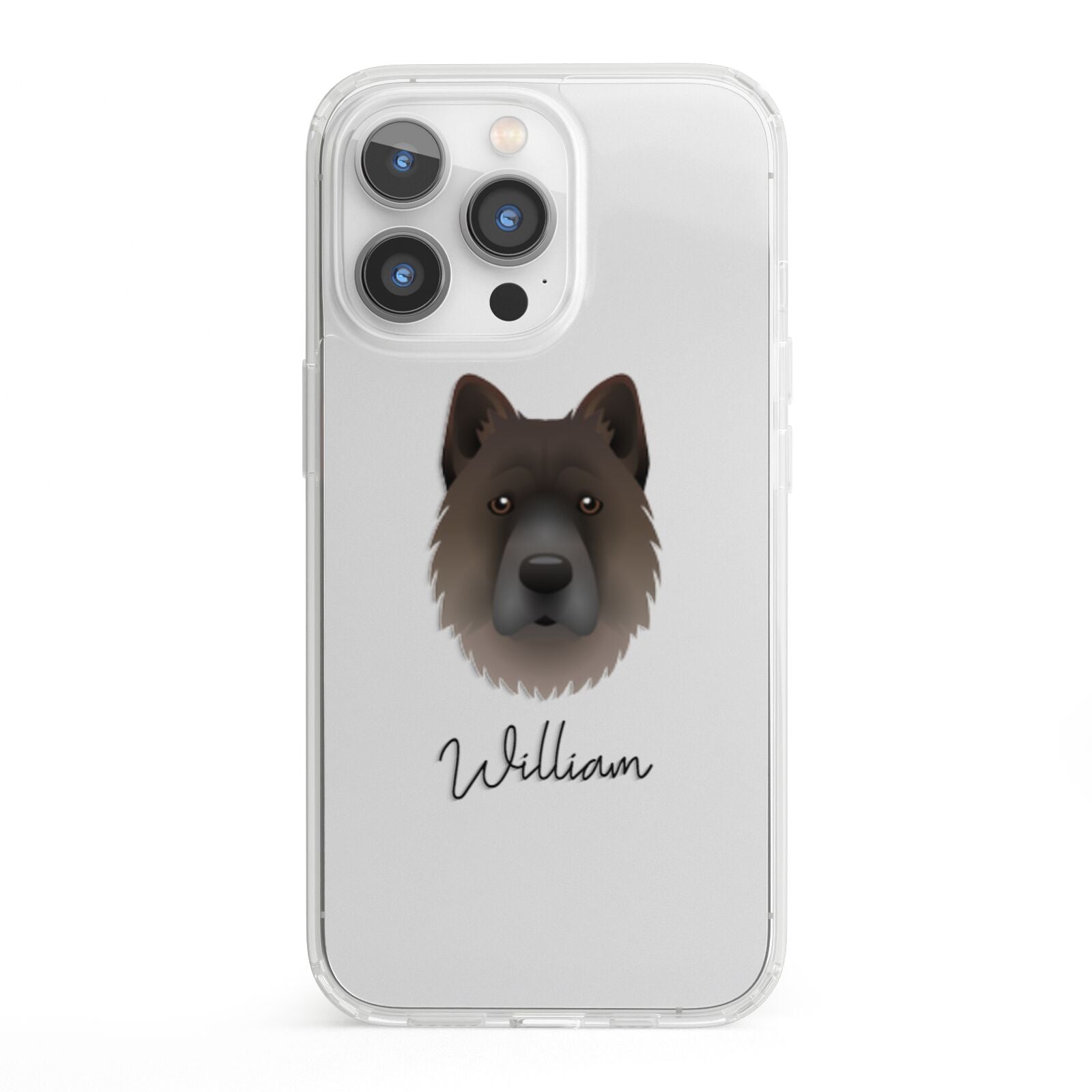 Chow Shepherd Personalised iPhone 13 Pro Clear Bumper Case