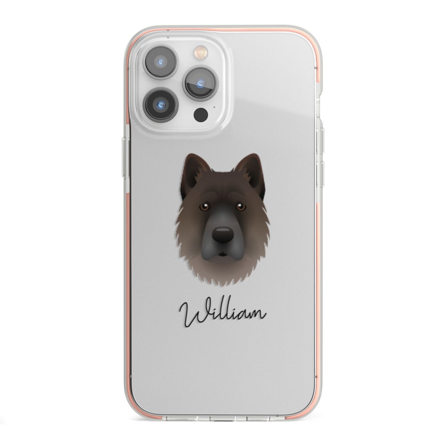 Chow Shepherd Personalised iPhone 13 Pro Max TPU Impact Case with Pink Edges