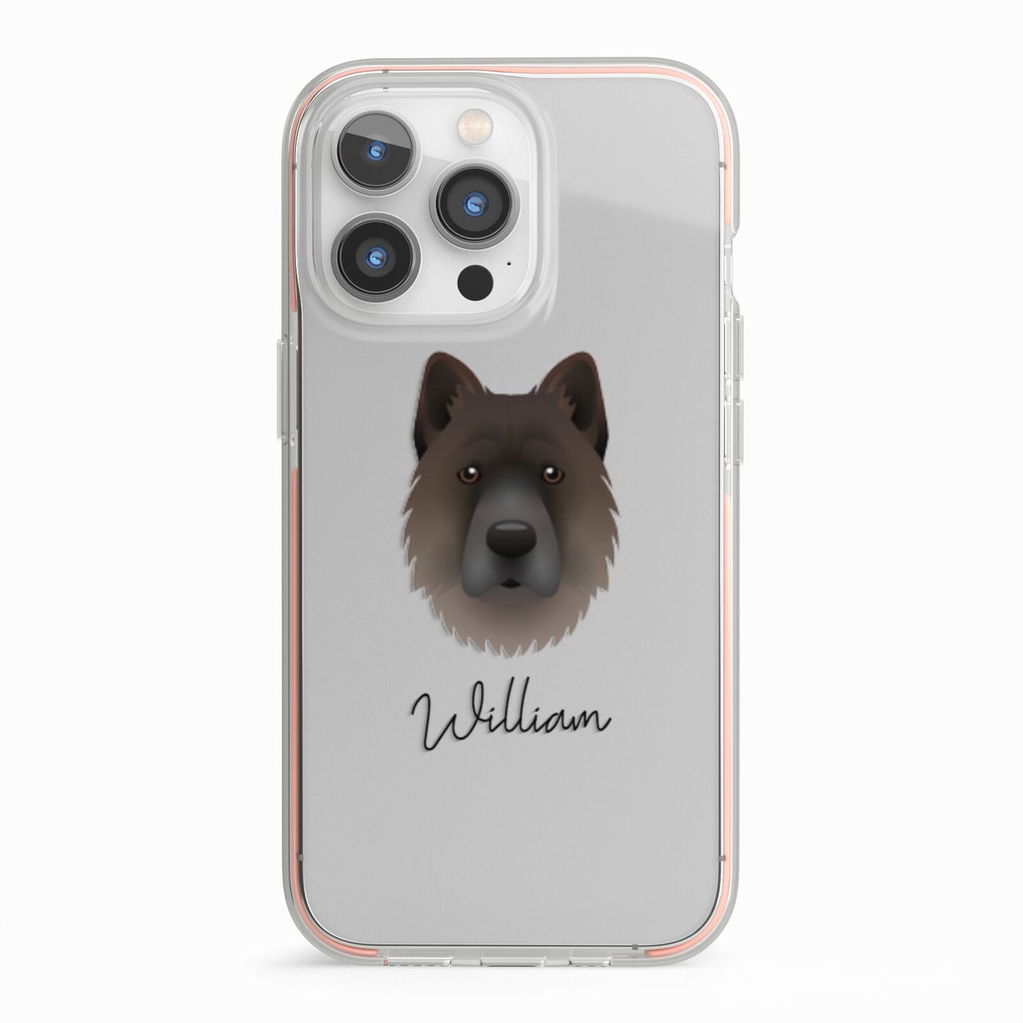 Chow Shepherd Personalised iPhone 13 Pro TPU Impact Case with Pink Edges