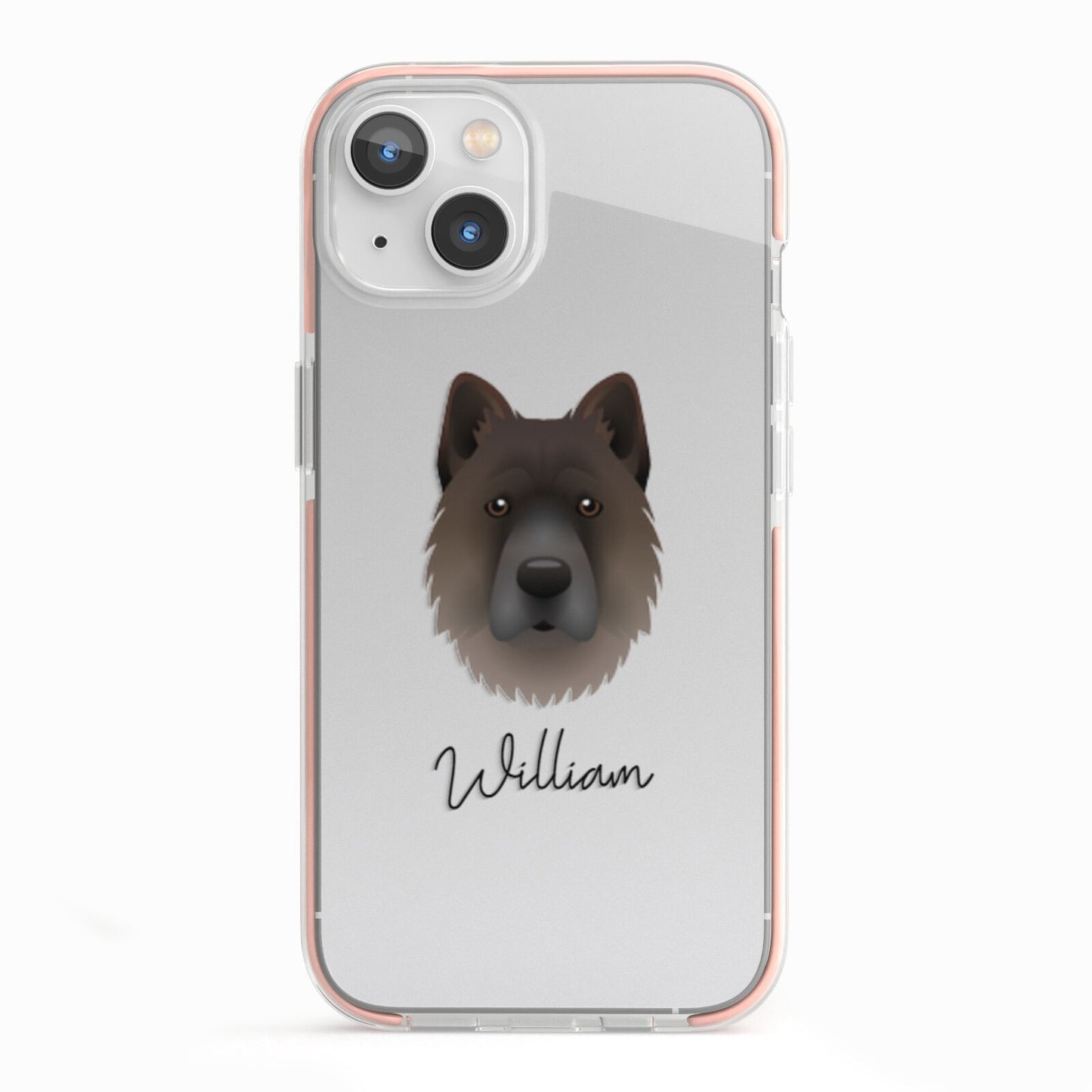 Chow Shepherd Personalised iPhone 13 TPU Impact Case with Pink Edges
