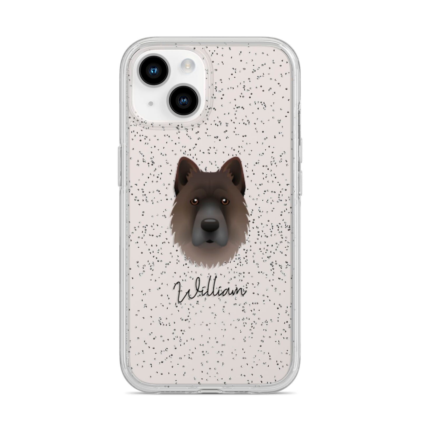 Chow Shepherd Personalised iPhone 14 Glitter Tough Case Starlight