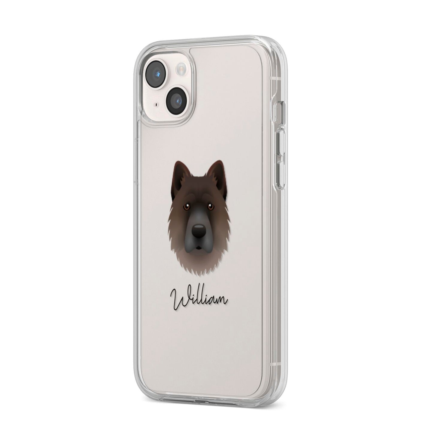 Chow Shepherd Personalised iPhone 14 Plus Clear Tough Case Starlight Angled Image