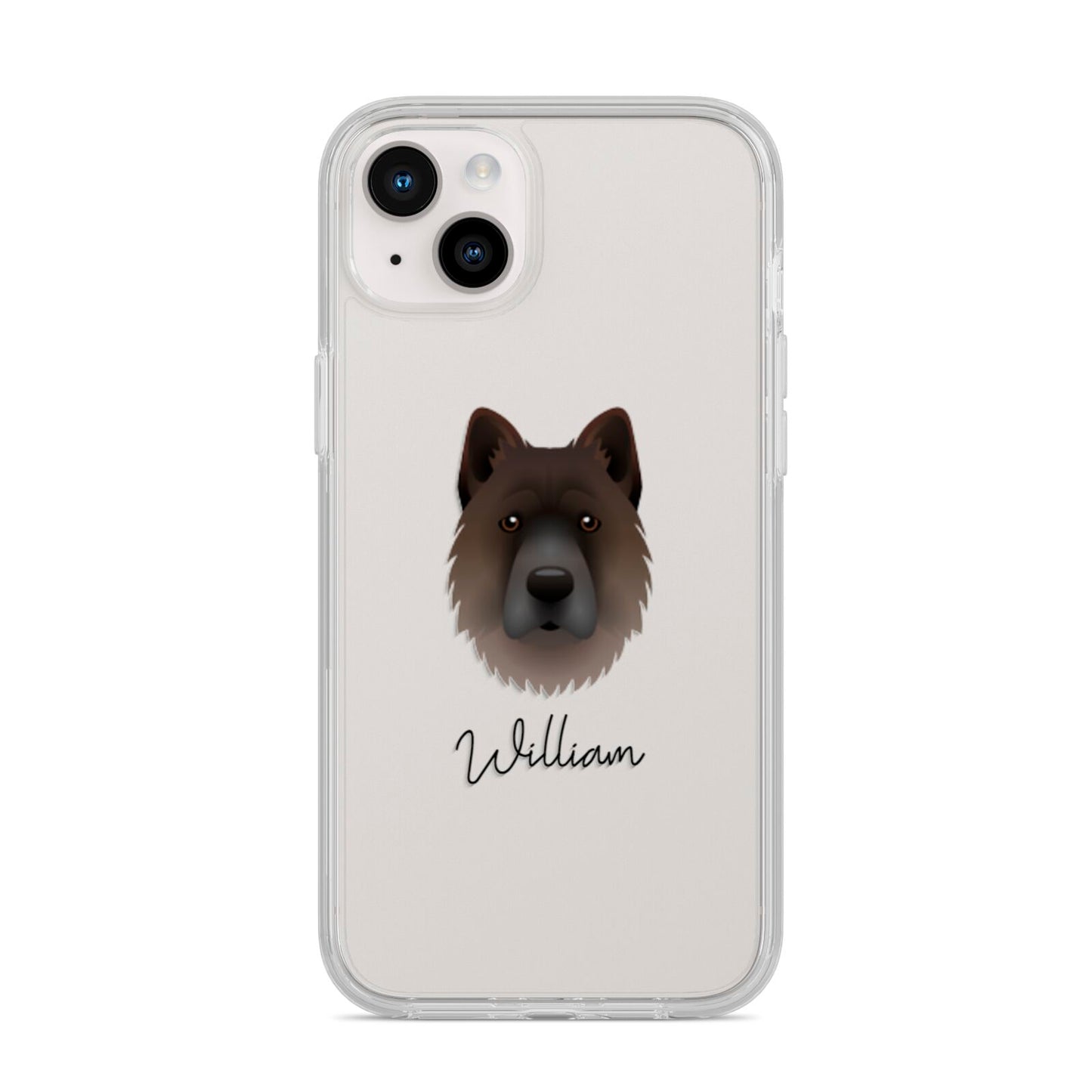 Chow Shepherd Personalised iPhone 14 Plus Clear Tough Case Starlight