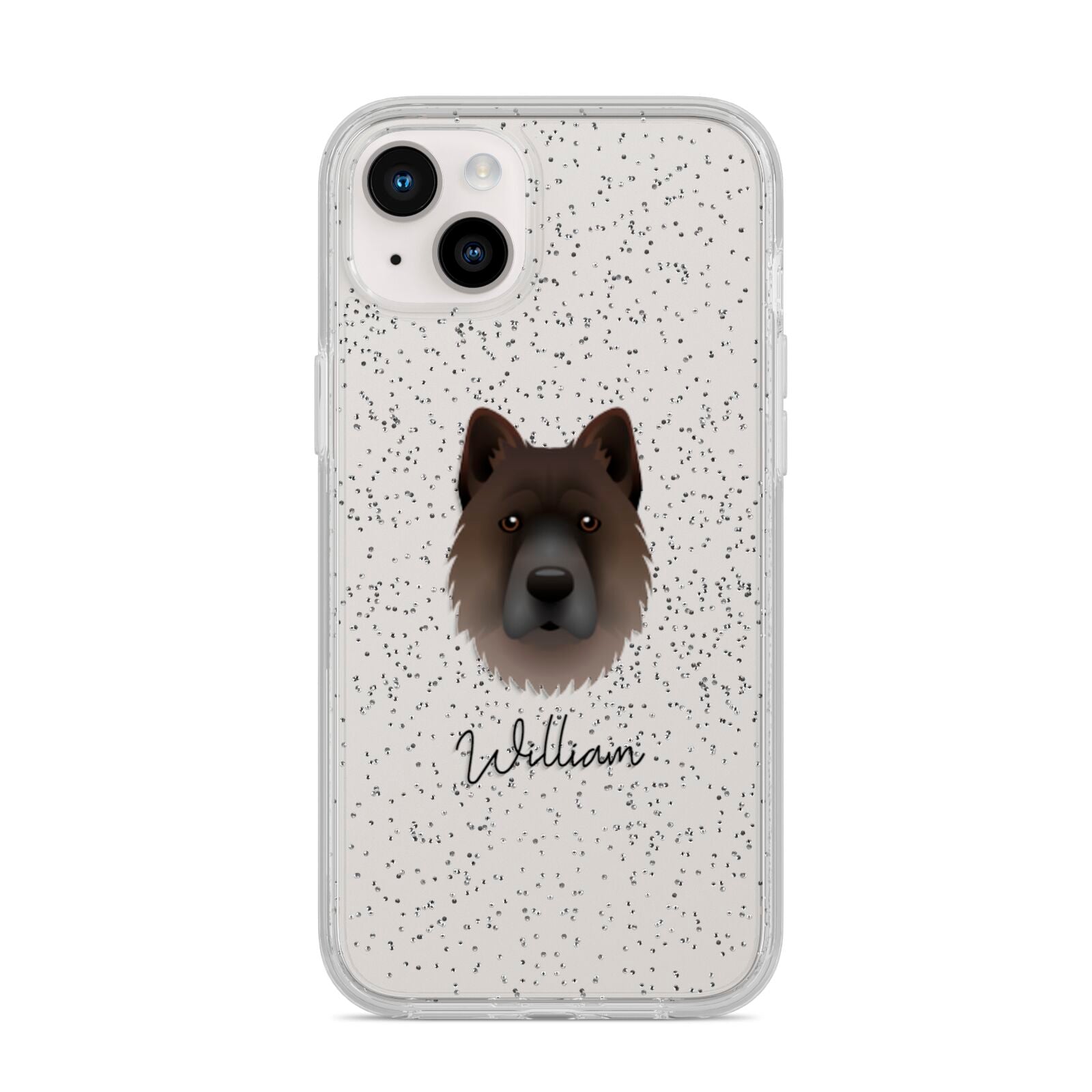 Chow Shepherd Personalised iPhone 14 Plus Glitter Tough Case Starlight