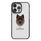 Chow Shepherd Personalised iPhone 14 Pro Max Black Impact Case on Silver phone