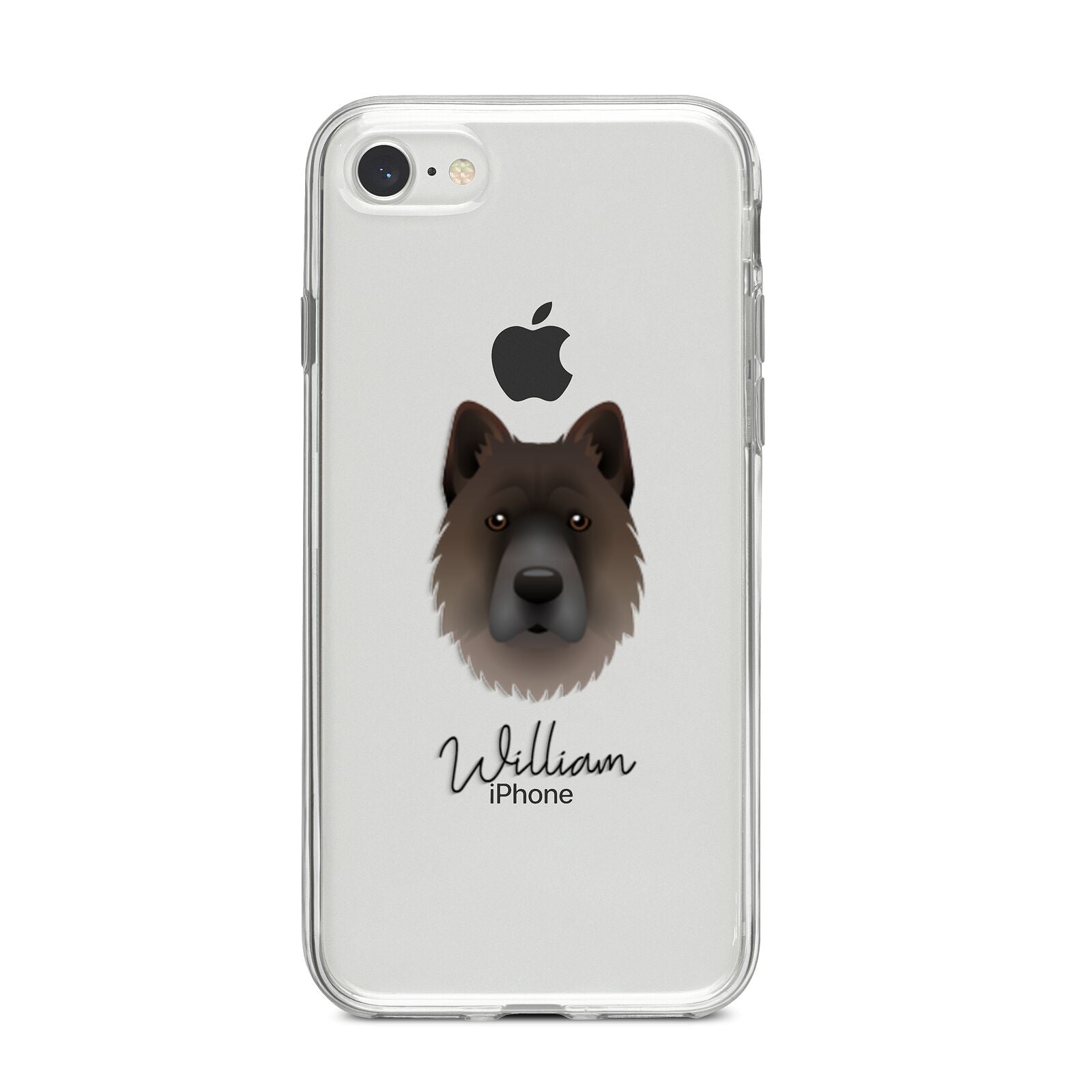 Chow Shepherd Personalised iPhone 8 Bumper Case on Silver iPhone
