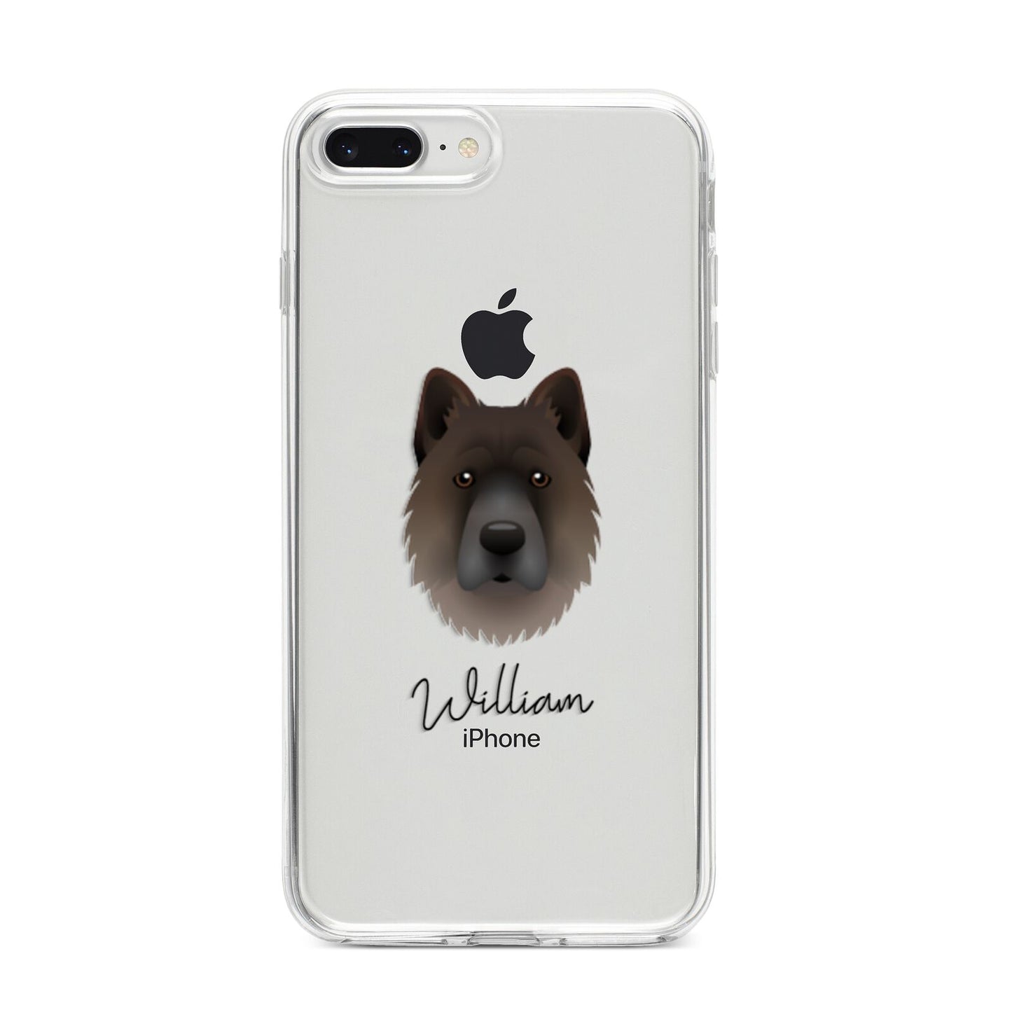 Chow Shepherd Personalised iPhone 8 Plus Bumper Case on Silver iPhone