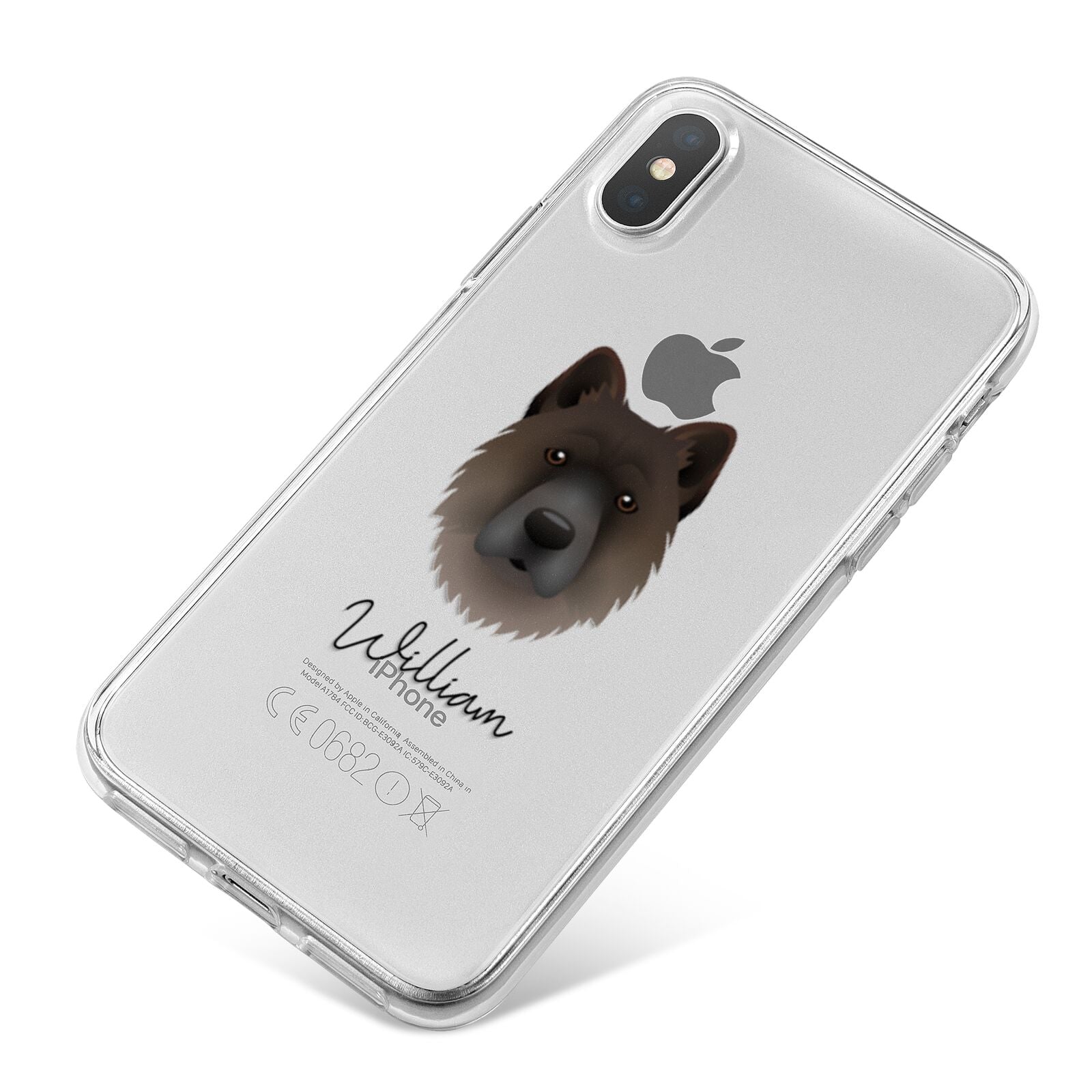 Chow Shepherd Personalised iPhone X Bumper Case on Silver iPhone