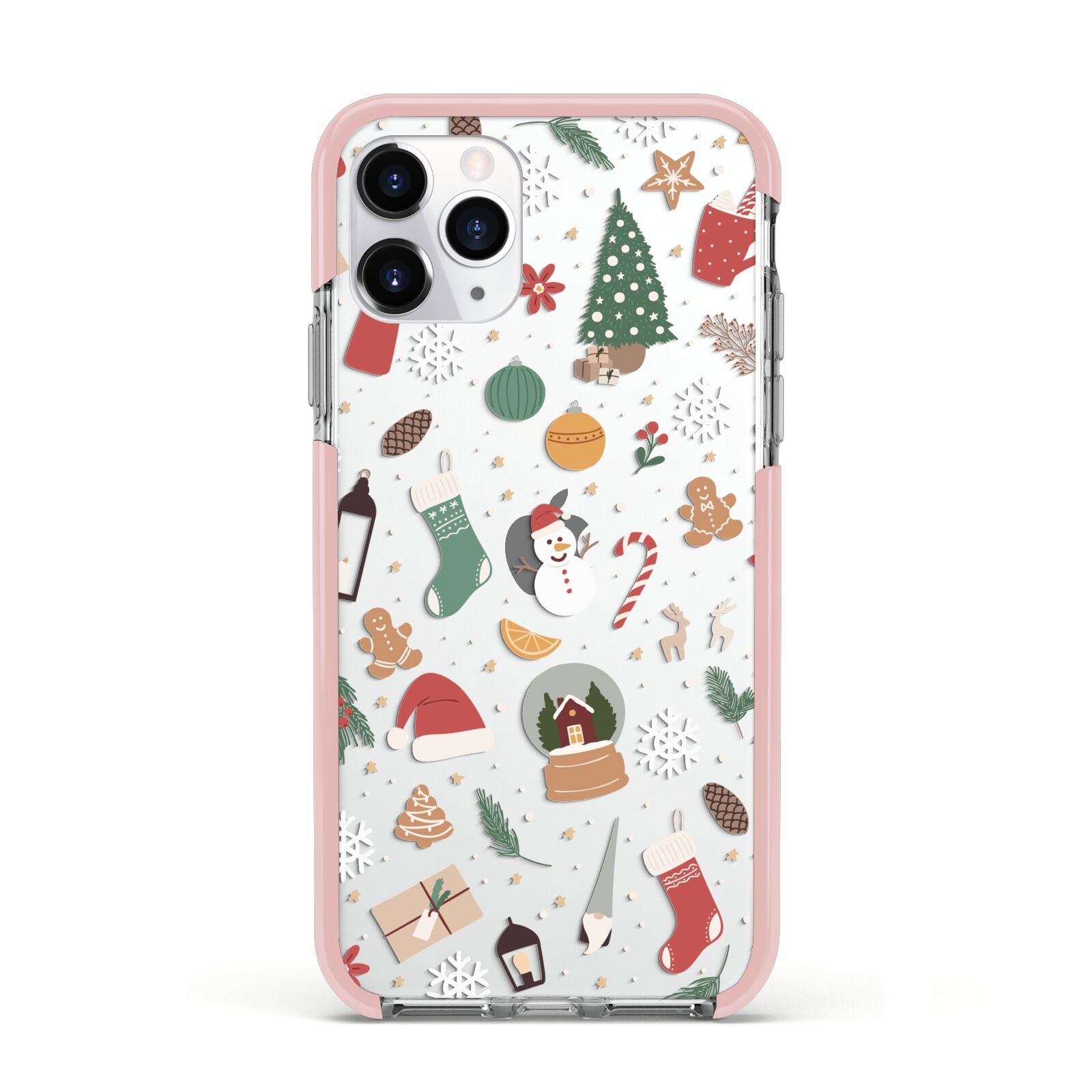 Christmas Assortments Apple iPhone 11 Pro in Silver with Pink Impact Case