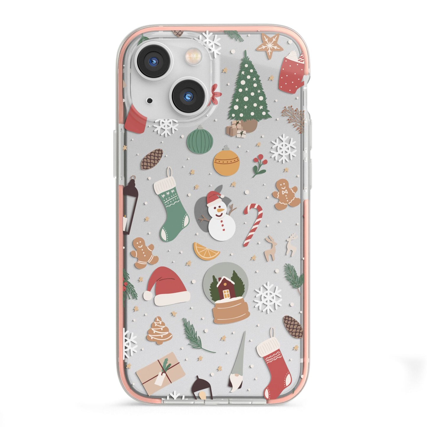 Christmas Assortments iPhone 13 Mini TPU Impact Case with Pink Edges