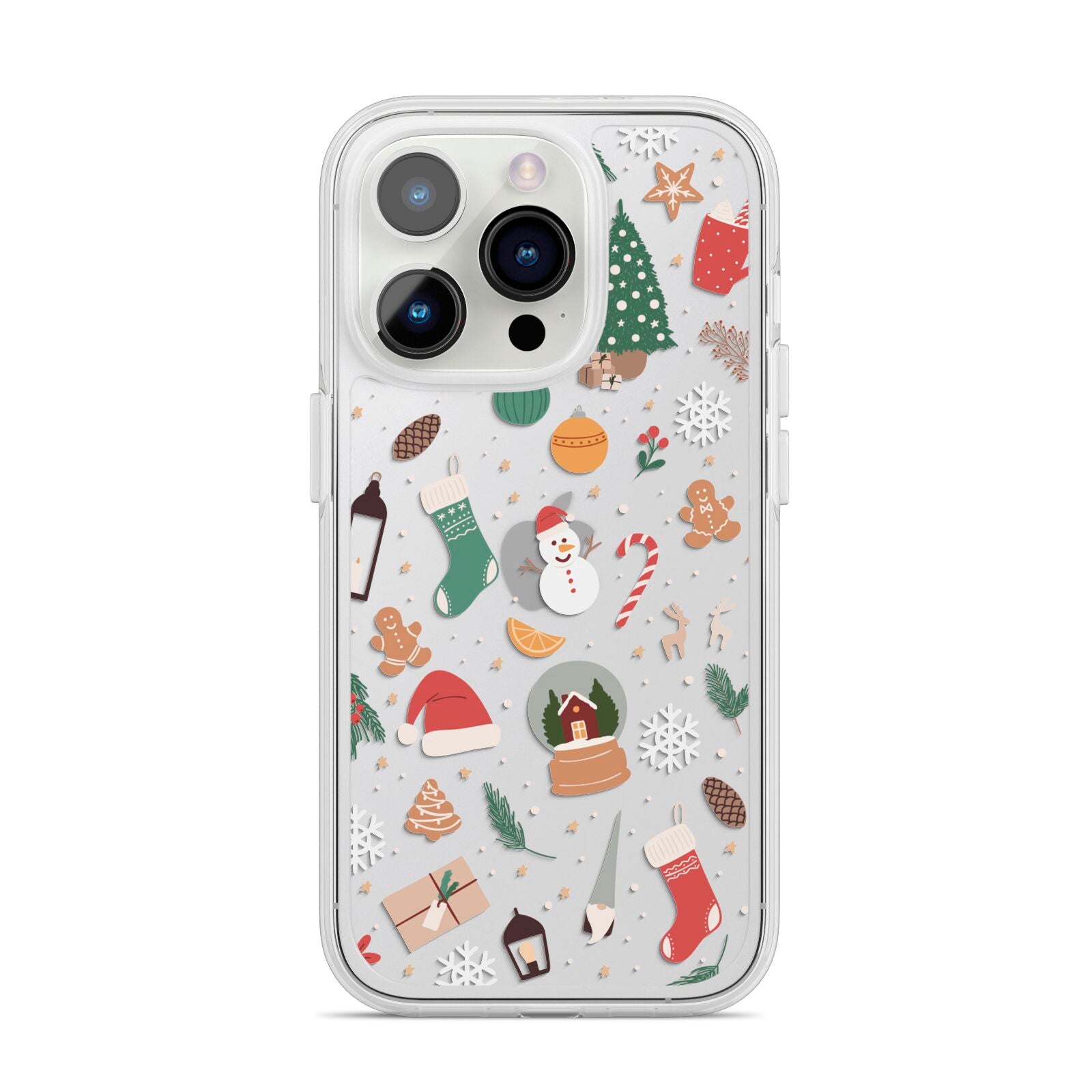 Christmas Assortments iPhone 14 Pro Clear Tough Case Silver