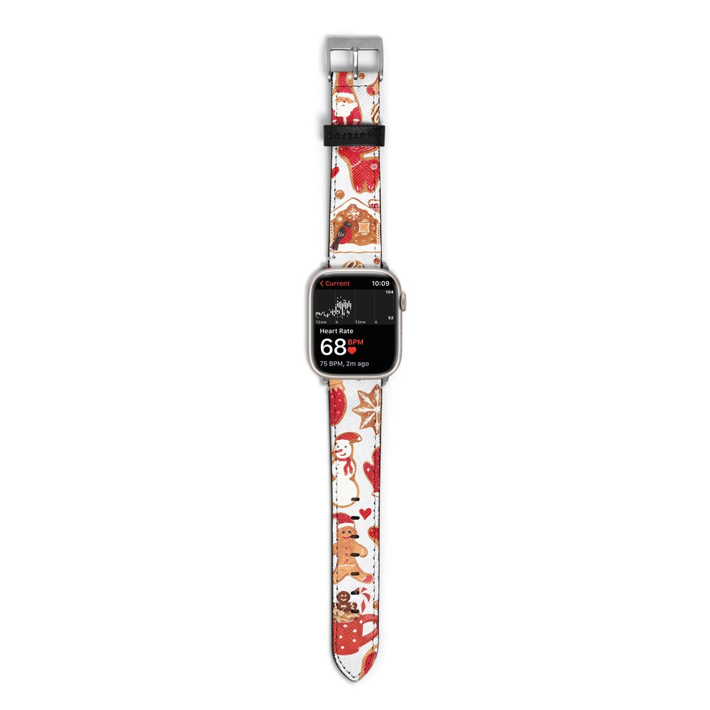 Christmas Baking Apple Watch Strap Size 38mm with Silver Hardware