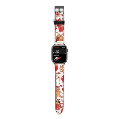 Christmas Baking Apple Watch Strap Size 38mm with Space Grey Hardware