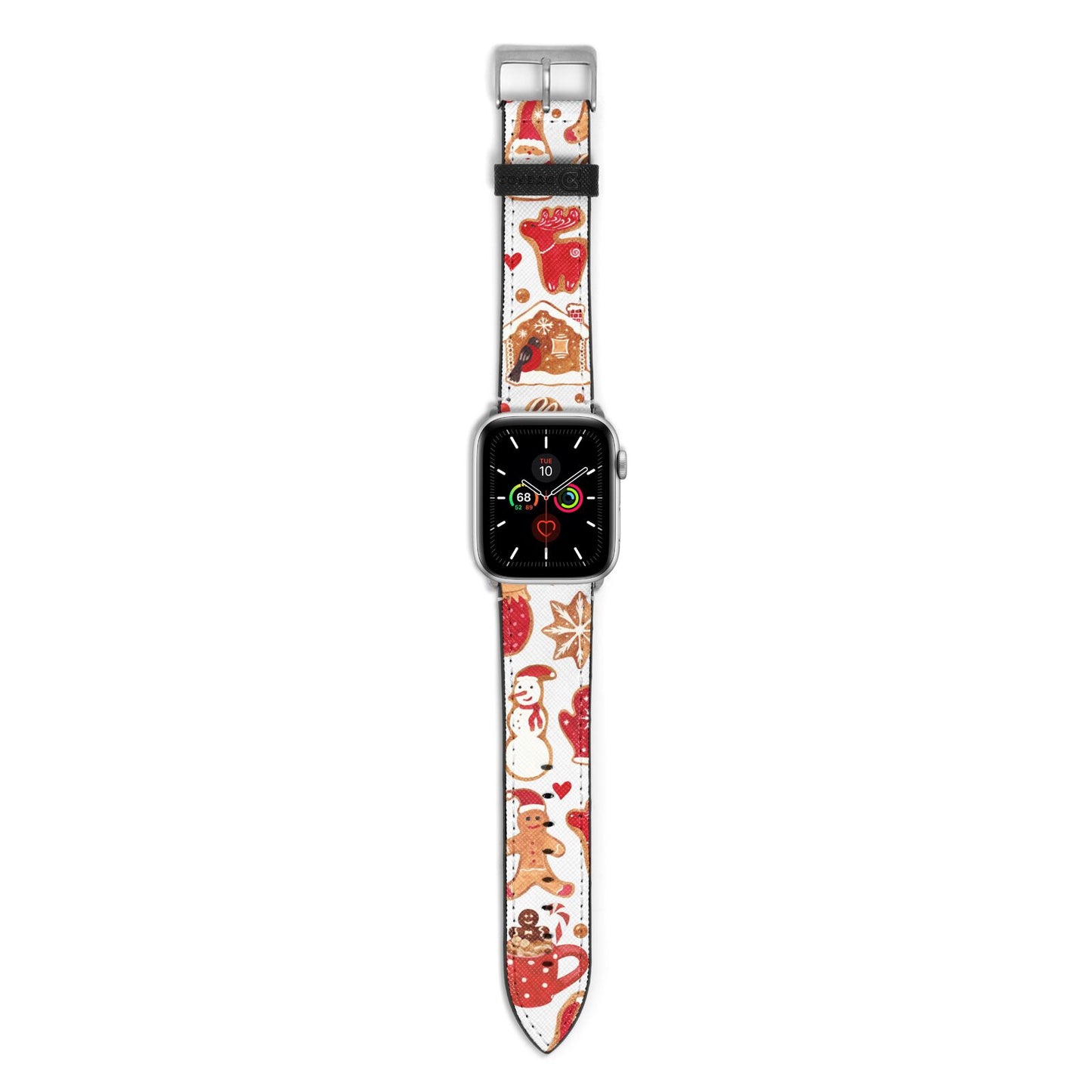 Christmas Baking Apple Watch Strap with Silver Hardware