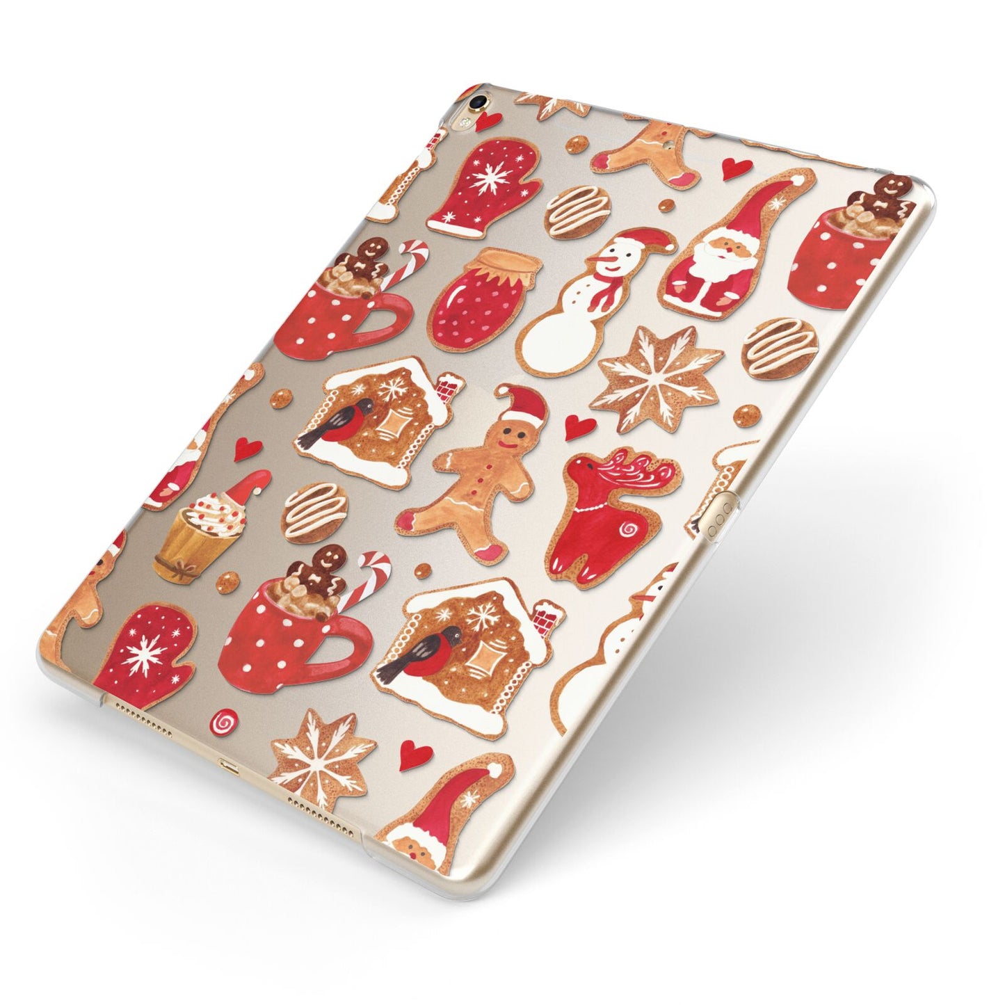 Christmas Baking Apple iPad Case on Gold iPad Side View