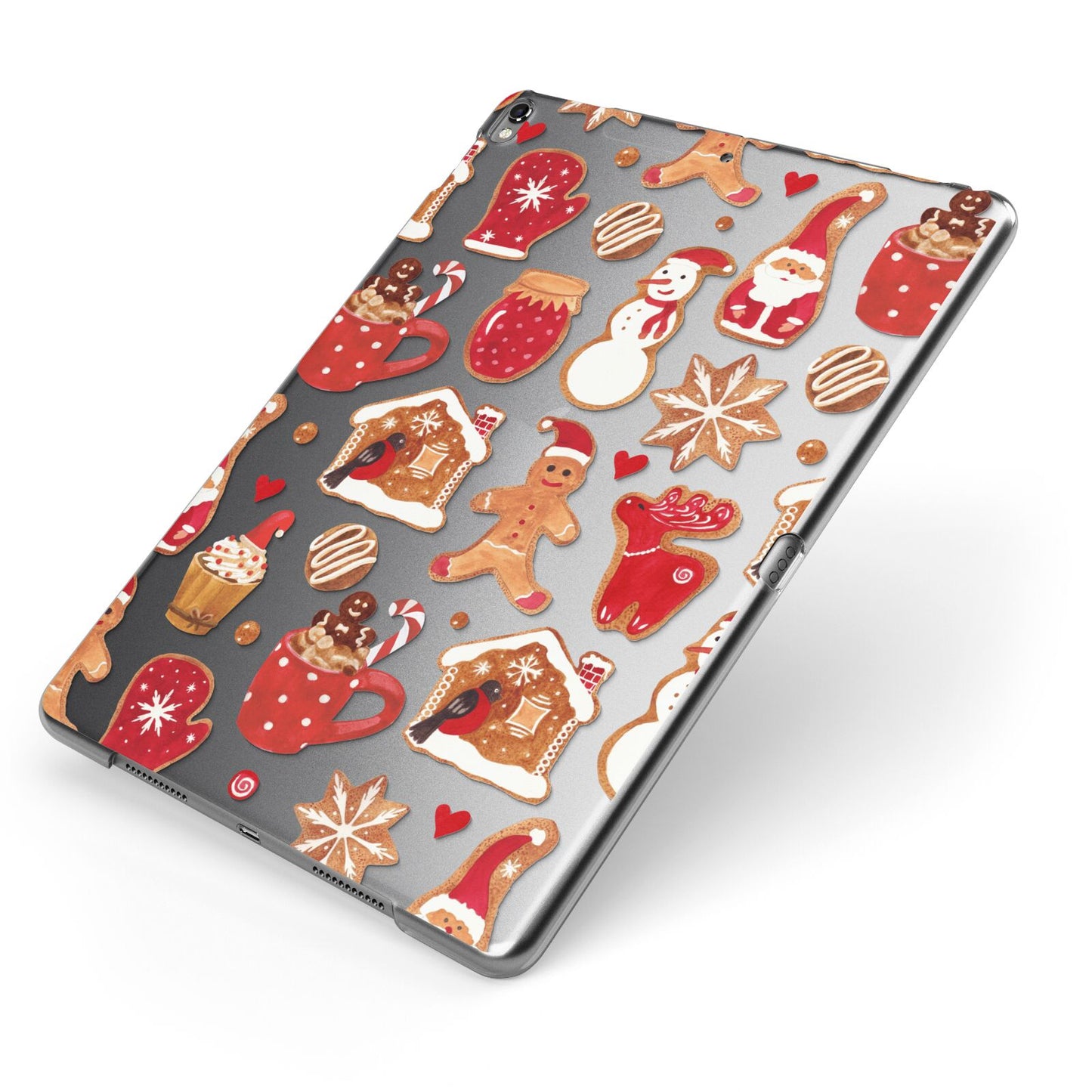 Christmas Baking Apple iPad Case on Grey iPad Side View
