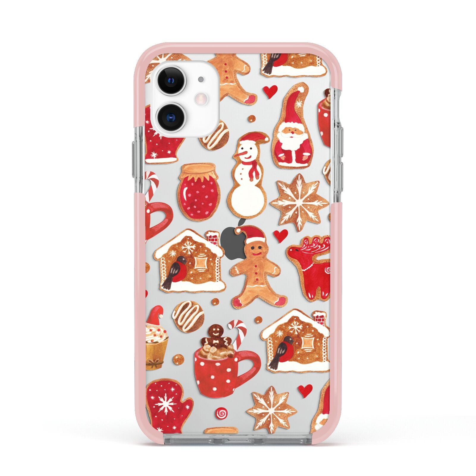 Christmas Baking Apple iPhone 11 in White with Pink Impact Case