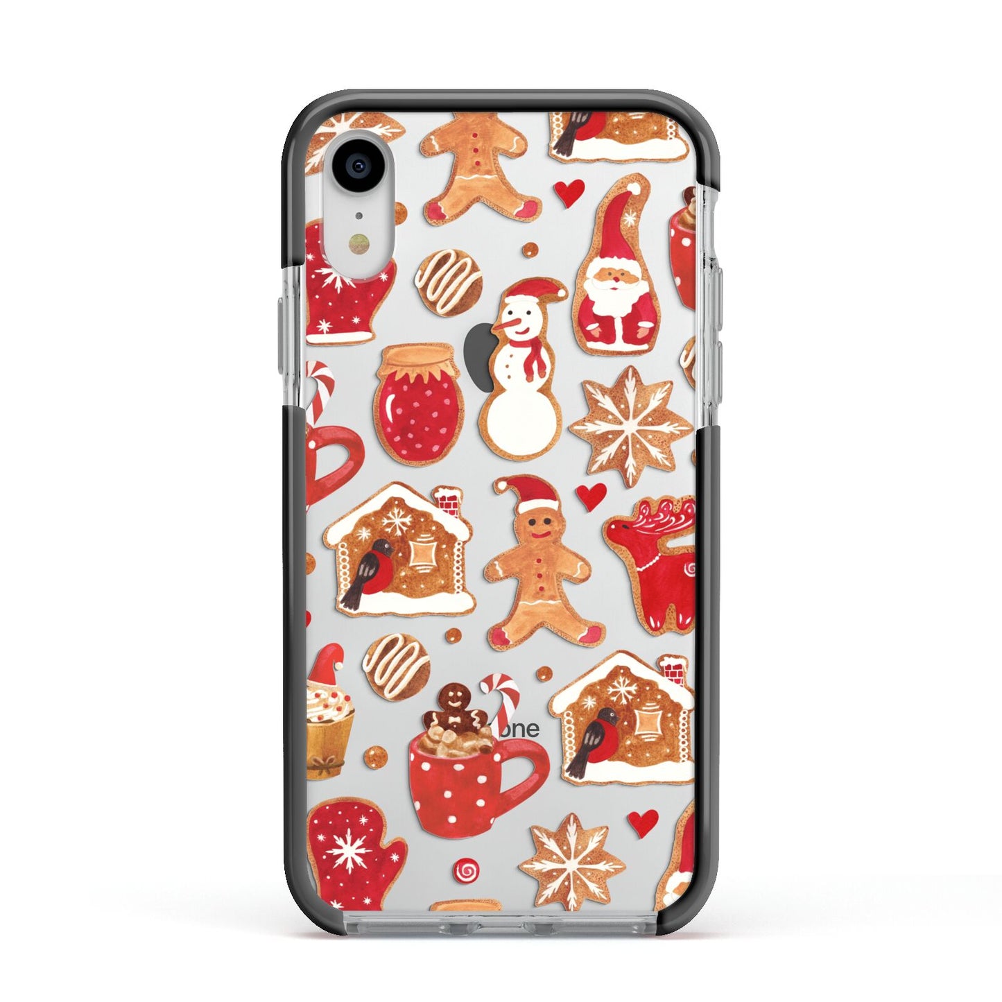 Christmas Baking Apple iPhone XR Impact Case Black Edge on Silver Phone