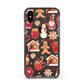 Christmas Baking Apple iPhone Xs Impact Case Black Edge on Black Phone