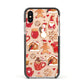 Christmas Baking Apple iPhone Xs Impact Case Black Edge on Gold Phone