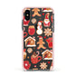 Christmas Baking Apple iPhone Xs Impact Case Pink Edge on Black Phone