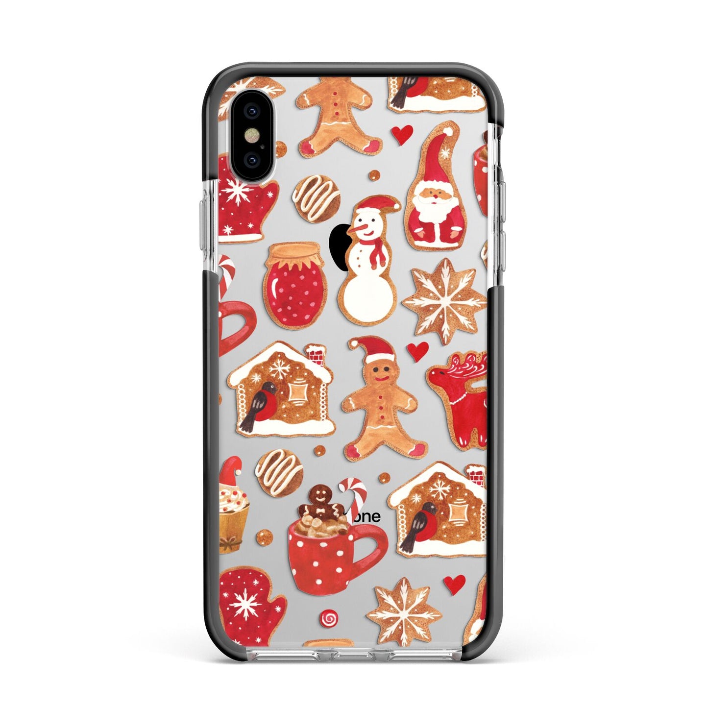 Christmas Baking Apple iPhone Xs Max Impact Case Black Edge on Silver Phone