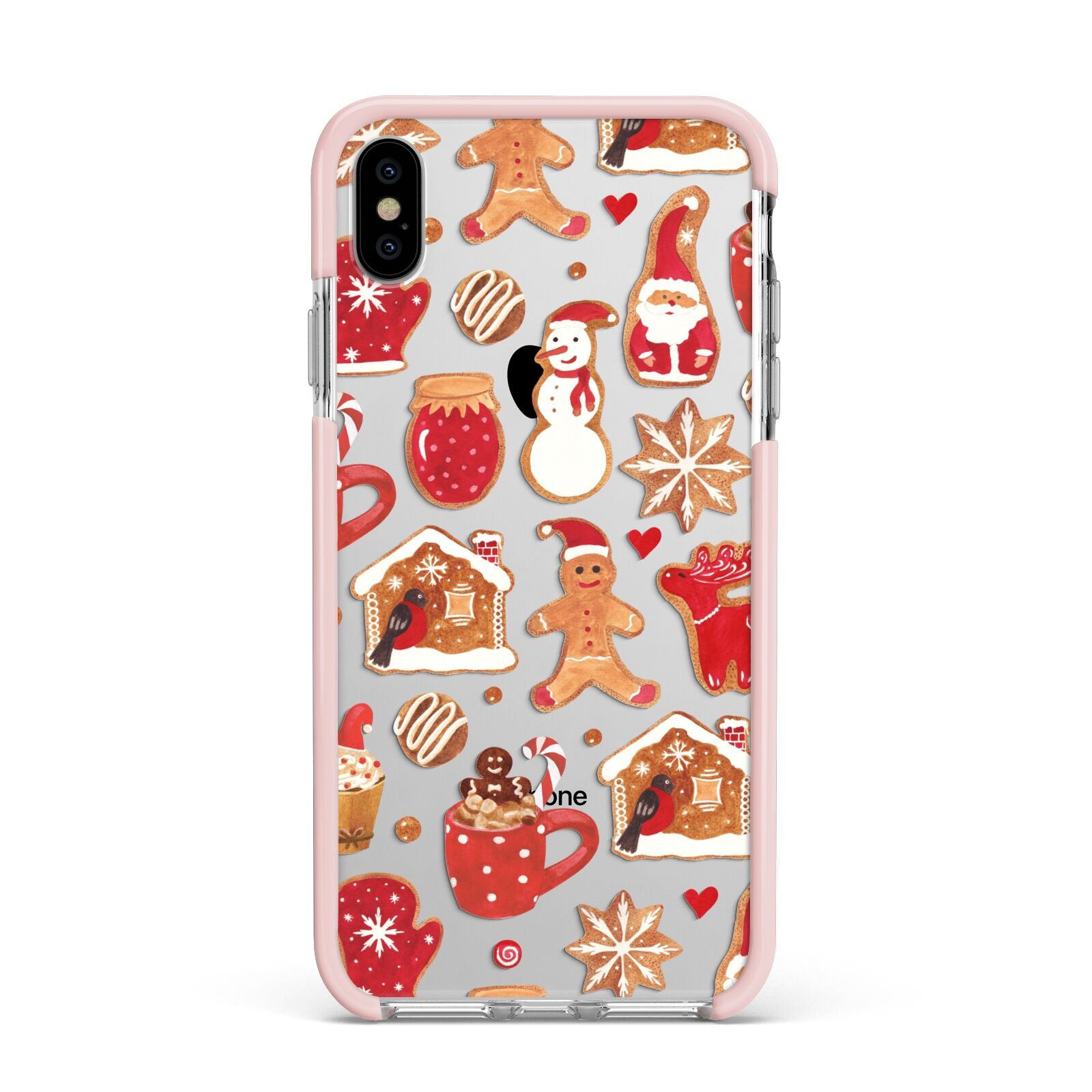 Christmas Baking Apple iPhone Xs Max Impact Case Pink Edge on Silver Phone