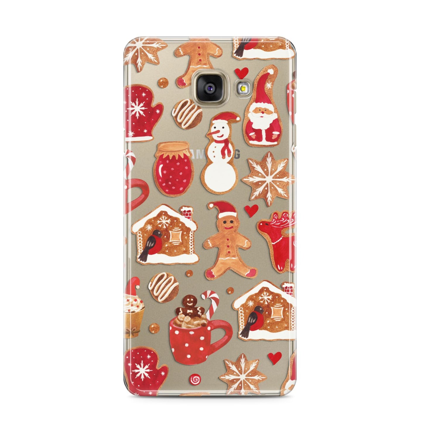 Christmas Baking Samsung Galaxy A3 2016 Case on gold phone