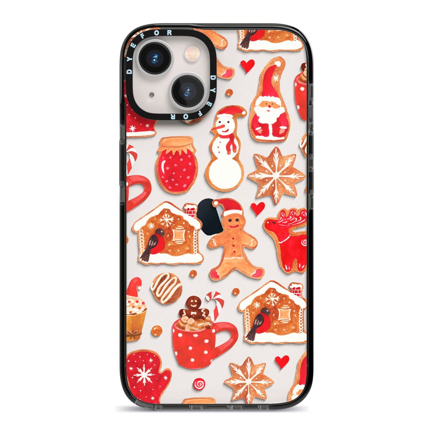 Christmas Baking iPhone 13 Black Impact Case on Silver phone