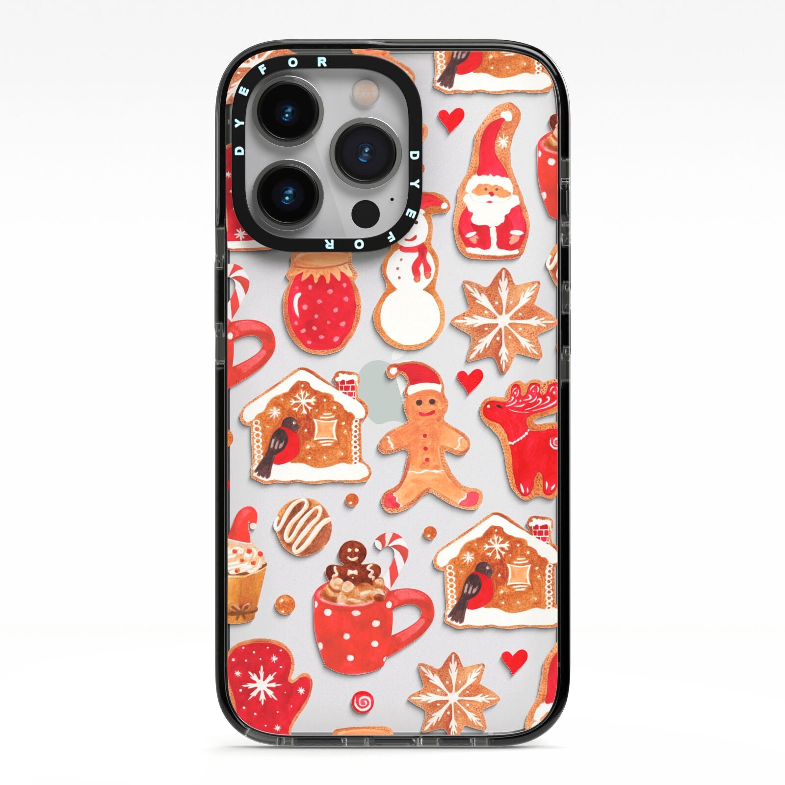 Christmas Baking iPhone 13 Pro Black Impact Case on Silver phone