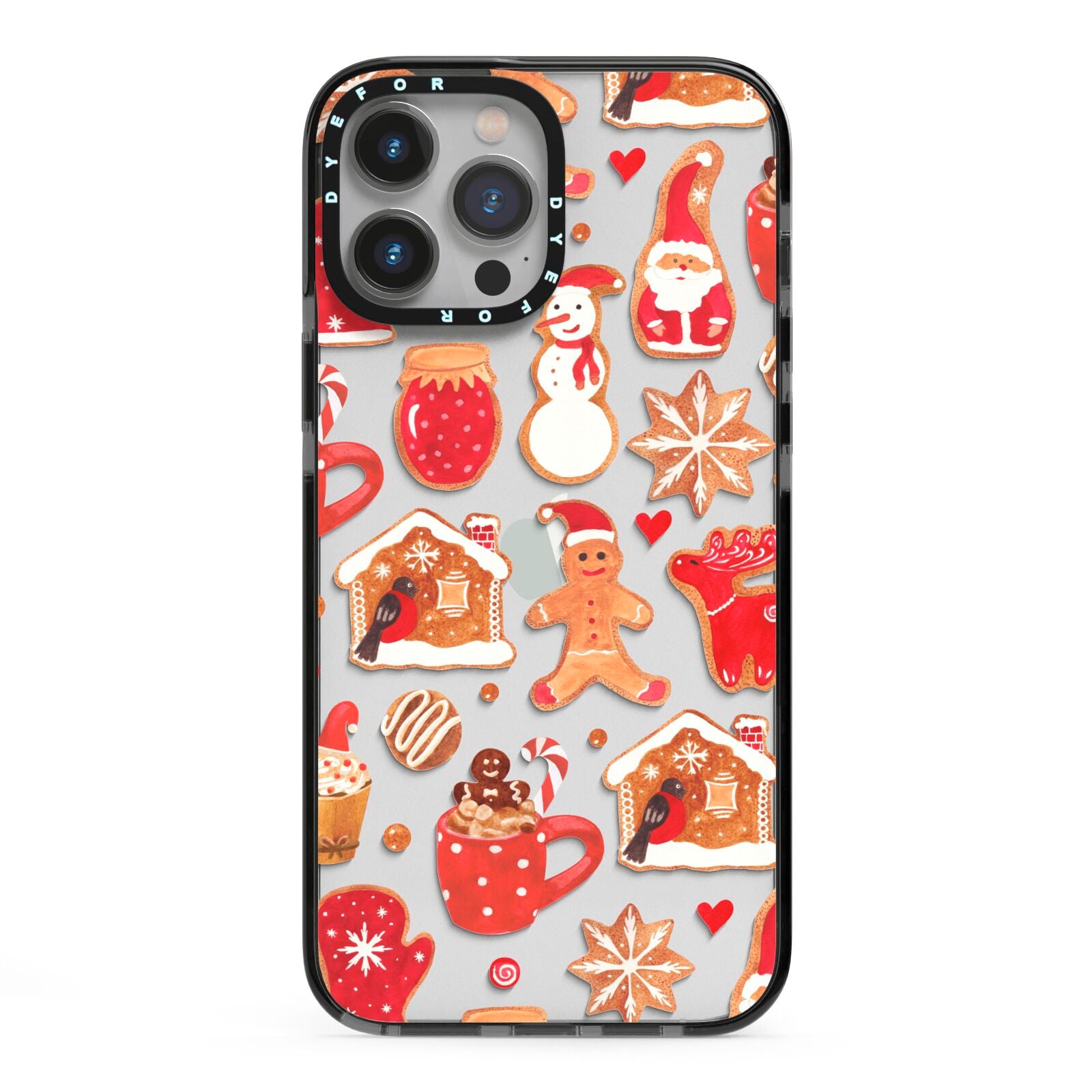 Christmas Baking iPhone 13 Pro Max Black Impact Case on Silver phone