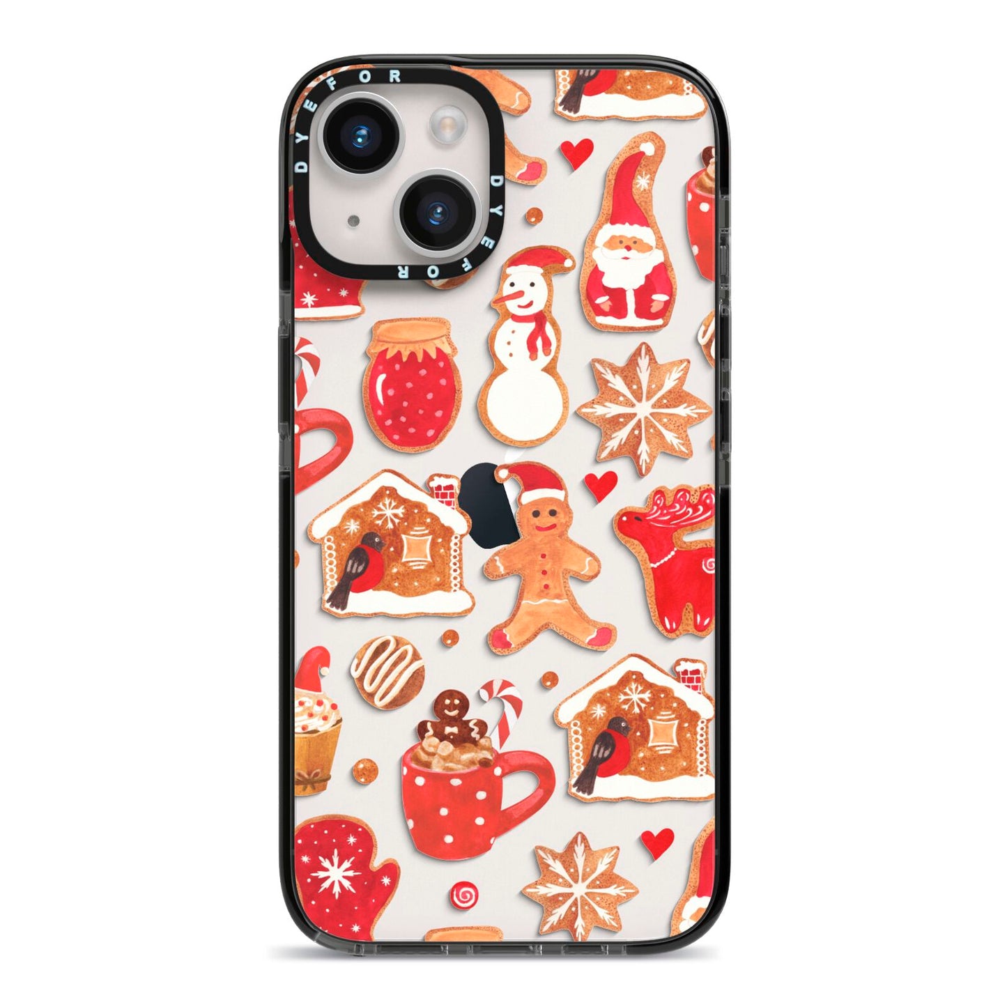 Christmas Baking iPhone 14 Black Impact Case on Silver phone