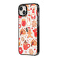 Christmas Baking iPhone 14 Plus Black Impact Case Side Angle on Silver phone