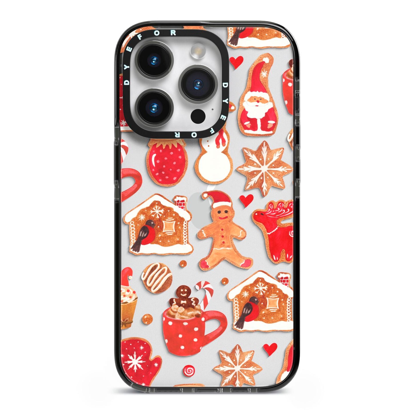 Christmas Baking iPhone 14 Pro Black Impact Case on Silver phone