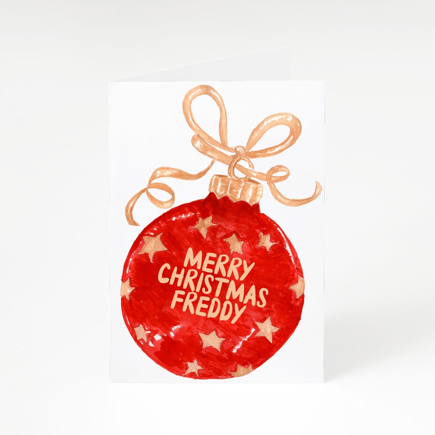 Christmas Bauble Personalised A5 Greetings Card