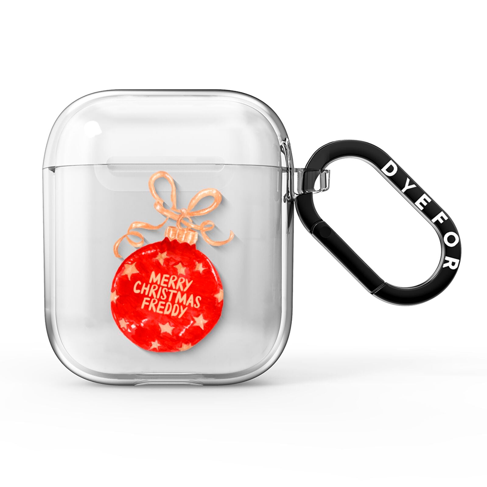 Christmas Bauble Personalised AirPods Clear Case