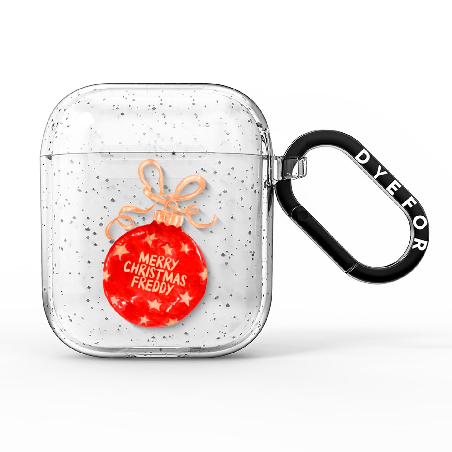Christmas Bauble Personalised AirPods Glitter Case